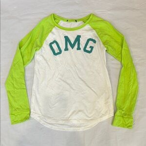 Kids Lime and White Long Sleeve Tee